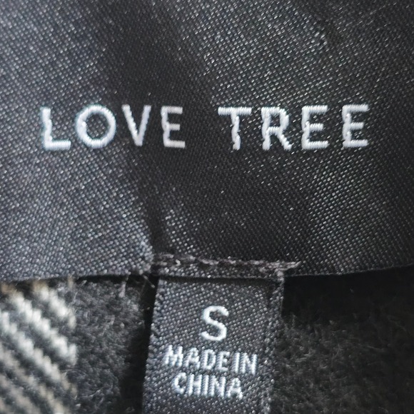 Love Tree Plaid Open Front Long Sleeve Coat Women Size S Black White‎ - Picture 3 of 8